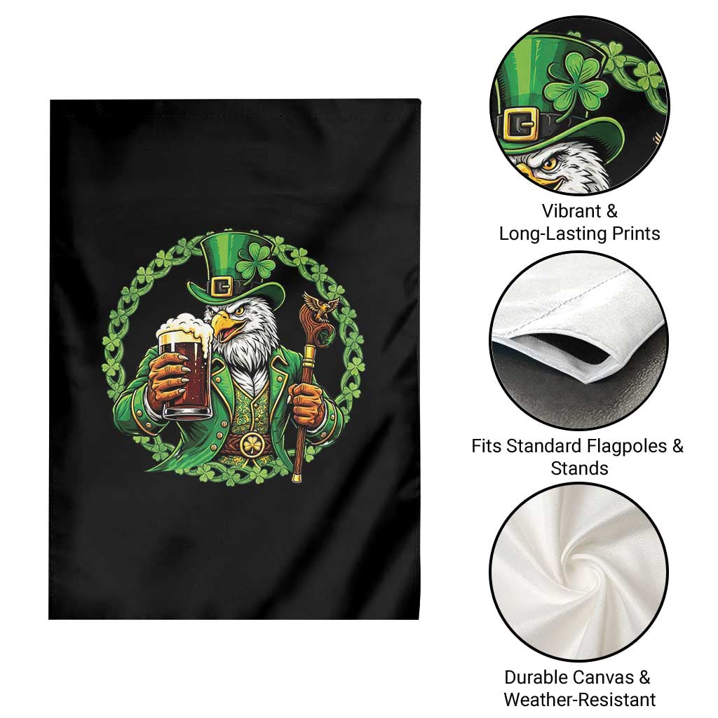 Irish Patriotic Eagle Leprechaun Garden Flag St Patricks Day Gift TS12 Print Your Wear