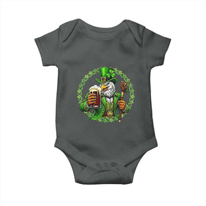 Irish Patriotic Eagle Leprechaun Baby Onesie St Patricks Day Gift TS12 Dark Heather Print Your Wear