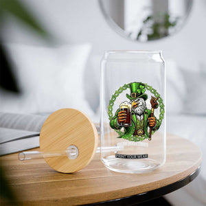 Irish Patriotic Eagle Leprechaun Glass Can St Patricks Day Gift TS12 Print Your Wear