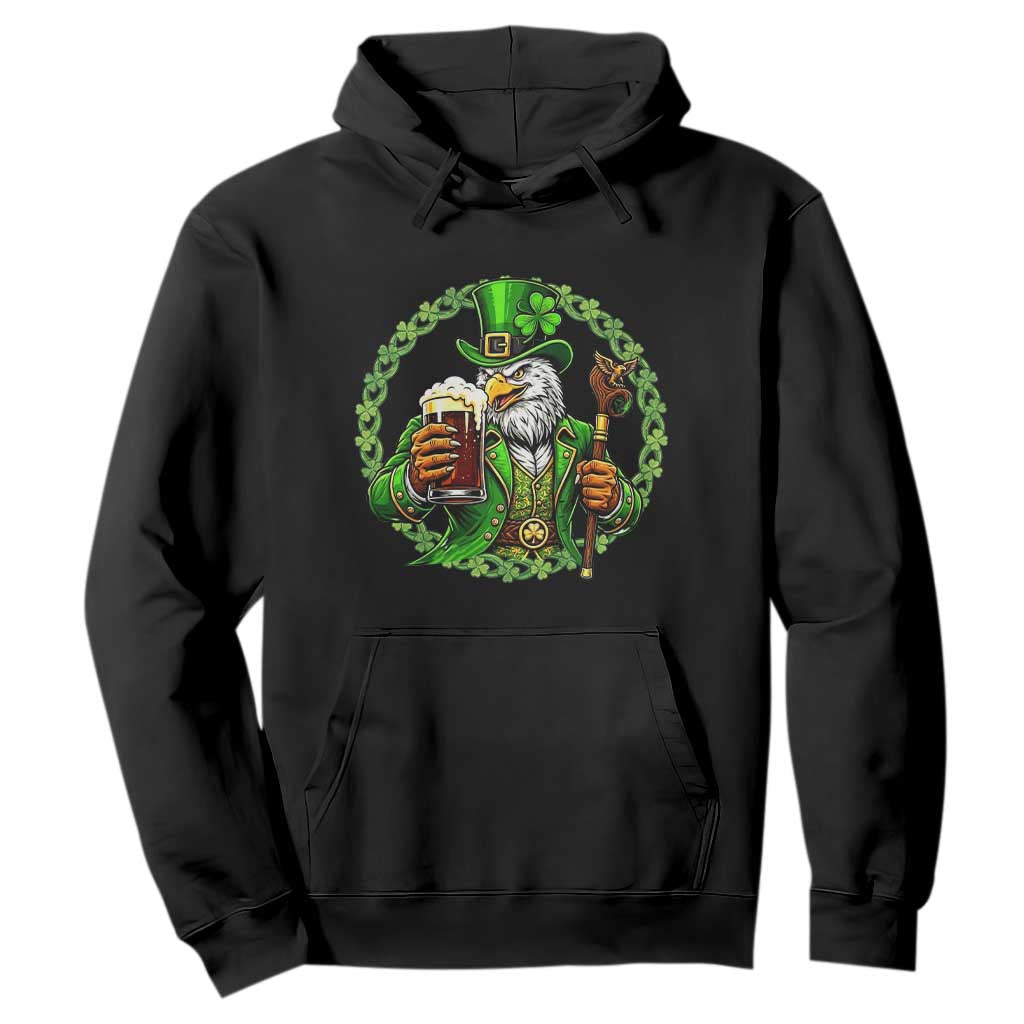 Irish Patriotic Eagle Leprechaun Hoodie St Patricks Day Gift TS12 Black Print Your Wear