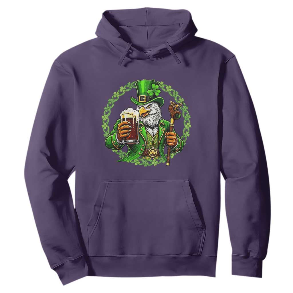 Irish Patriotic Eagle Leprechaun Hoodie St Patricks Day Gift TS12 Purple Print Your Wear