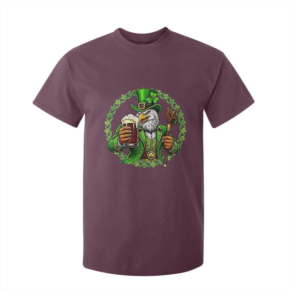 Irish Patriotic Eagle Leprechaun T Shirt For Kid St Patricks Day Gift TS12 Maroon Print Your Wear