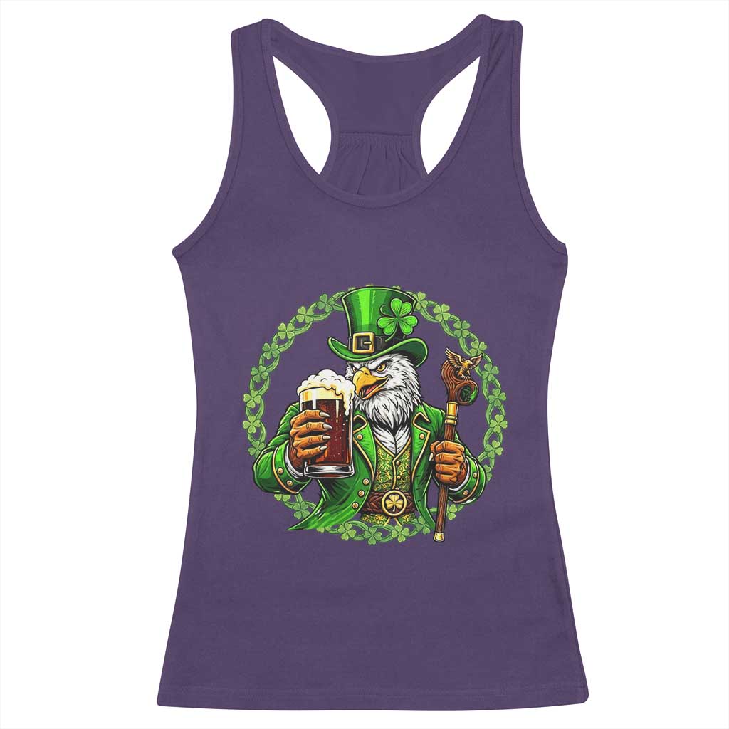 Irish Patriotic Eagle Leprechaun Racerback Tank Top St Patricks Day Gift TS12 Purple Print Your Wear