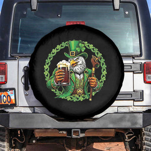 Irish Patriotic Eagle Leprechaun Spare Tire Cover St Patricks Day Gift TS12 No hole Black Print Your Wear