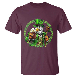 Irish Patriotic Eagle Leprechaun T Shirt St Patricks Day Gift TS12 Maroon Print Your Wear