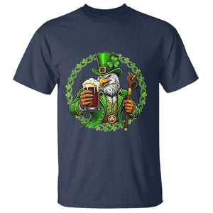 Irish Patriotic Eagle Leprechaun T Shirt St Patricks Day Gift TS12 Navy Print Your Wear