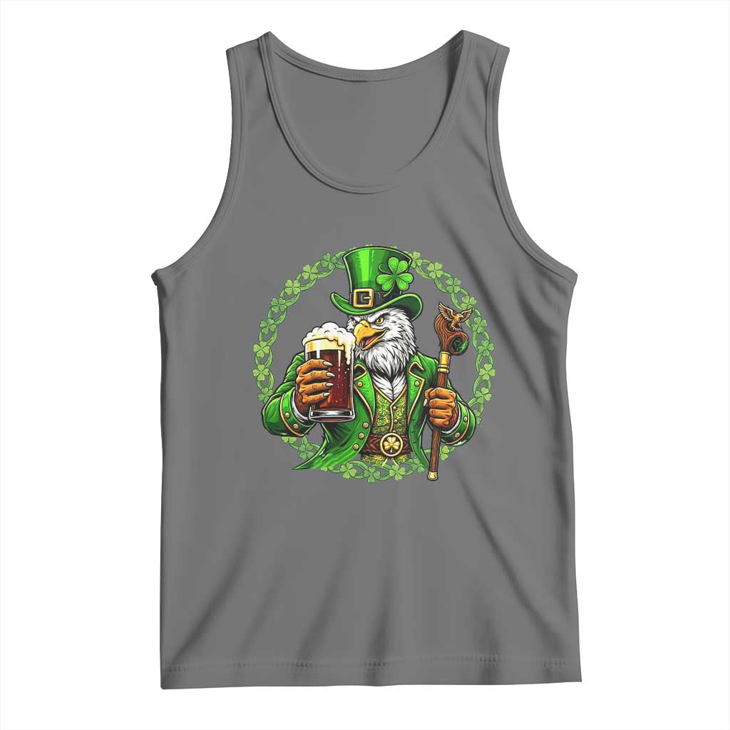 Irish Patriotic Eagle Leprechaun Tank Top St Patricks Day Gift TS12 Black Heather Print Your Wear