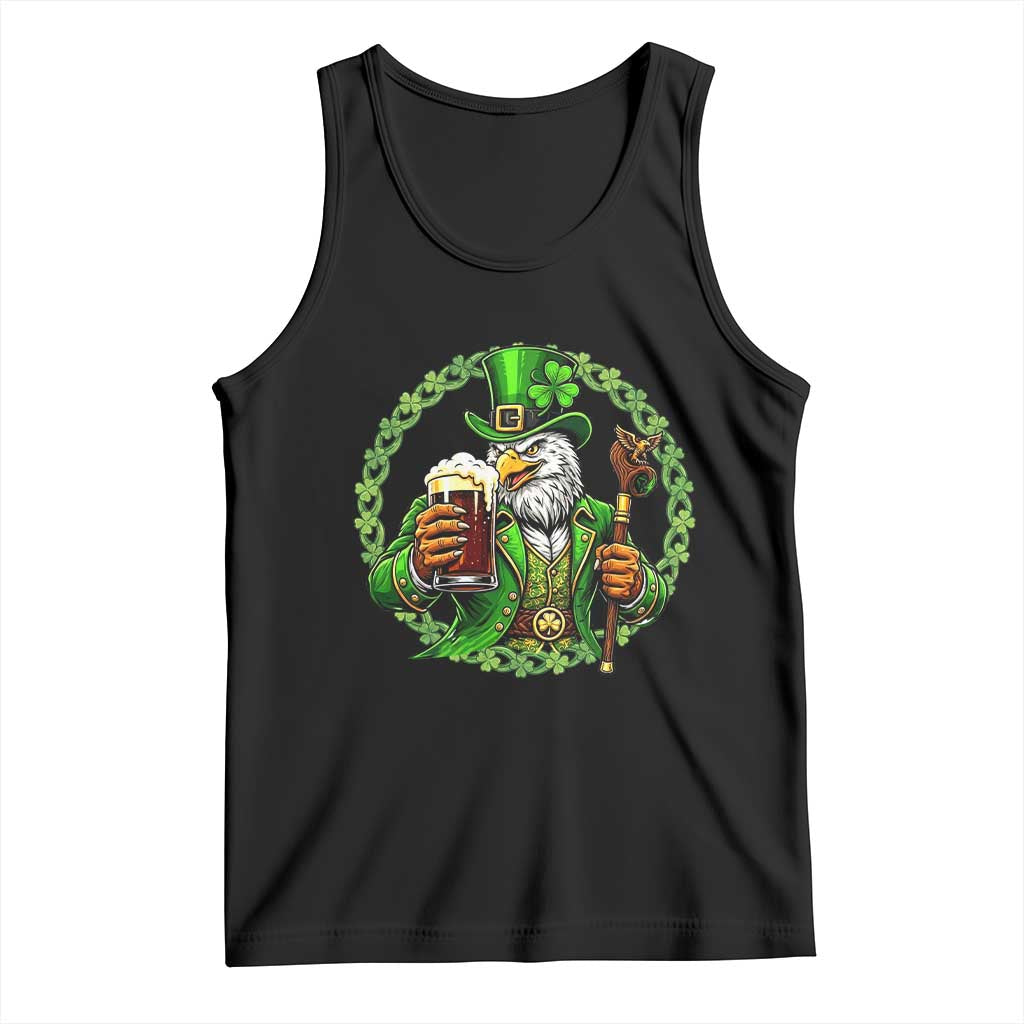 Irish Patriotic Eagle Leprechaun Tank Top St Patricks Day Gift TS12 Black Print Your Wear