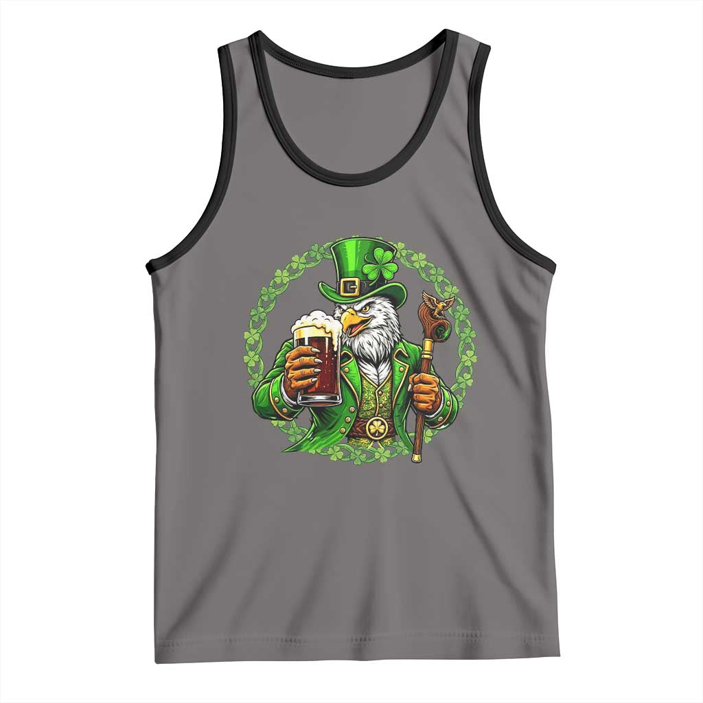 Irish Patriotic Eagle Leprechaun Tank Top St Patricks Day Gift TS12 Deep Heather Black Print Your Wear