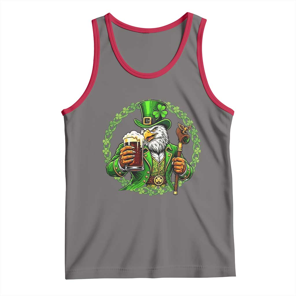 Irish Patriotic Eagle Leprechaun Tank Top St Patricks Day Gift TS12 Deep Heather Red Print Your Wear