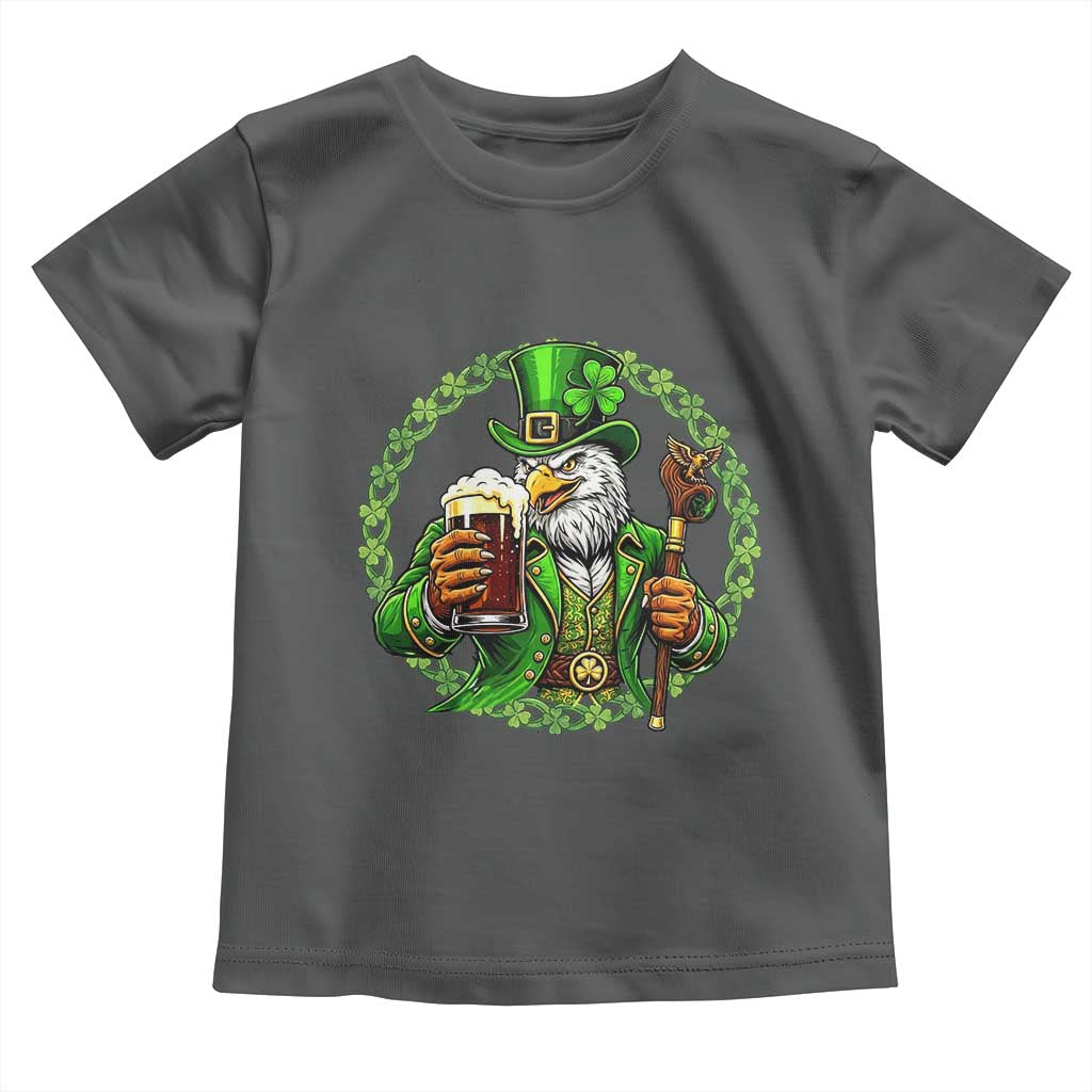 Irish Patriotic Eagle Leprechaun Toddler T Shirt St Patricks Day Gift TS12 Dark Heather Print Your Wear