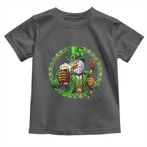 Irish Patriotic Eagle Leprechaun Toddler T Shirt St Patricks Day Gift TS12 Dark Heather Print Your Wear