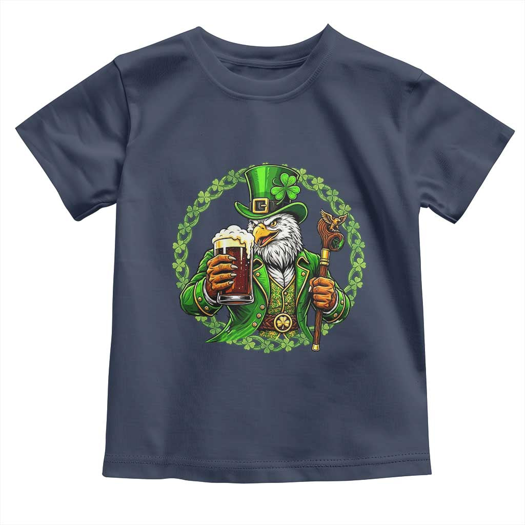 Irish Patriotic Eagle Leprechaun Toddler T Shirt St Patricks Day Gift TS12 Navy Print Your Wear