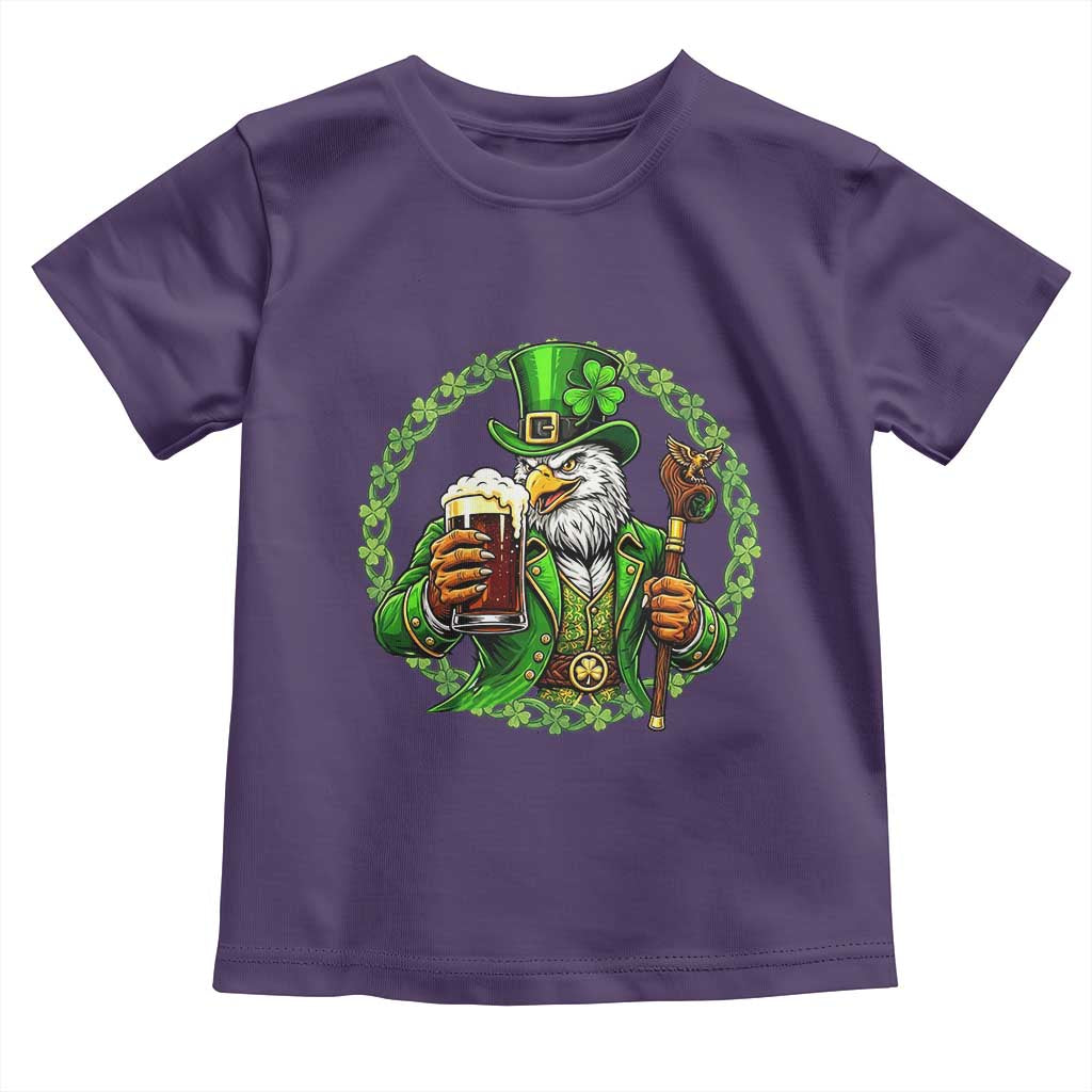 Irish Patriotic Eagle Leprechaun Toddler T Shirt St Patricks Day Gift TS12 Purple Print Your Wear