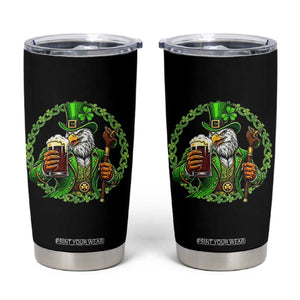 Irish Patriotic Eagle Leprechaun Tumbler Cup St Patricks Day Gift TS12 Black Print Your Wear