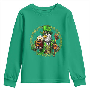 Irish Patriotic Eagle Leprechaun Youth Sweatshirt St Patricks Day Gift TS12 Irish Green Print Your Wear