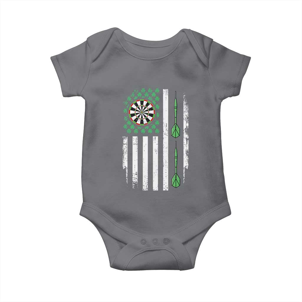Irish American Darts Shamrock Flag Gift Baby Onesie TS12 Charcoal Print Your Wear