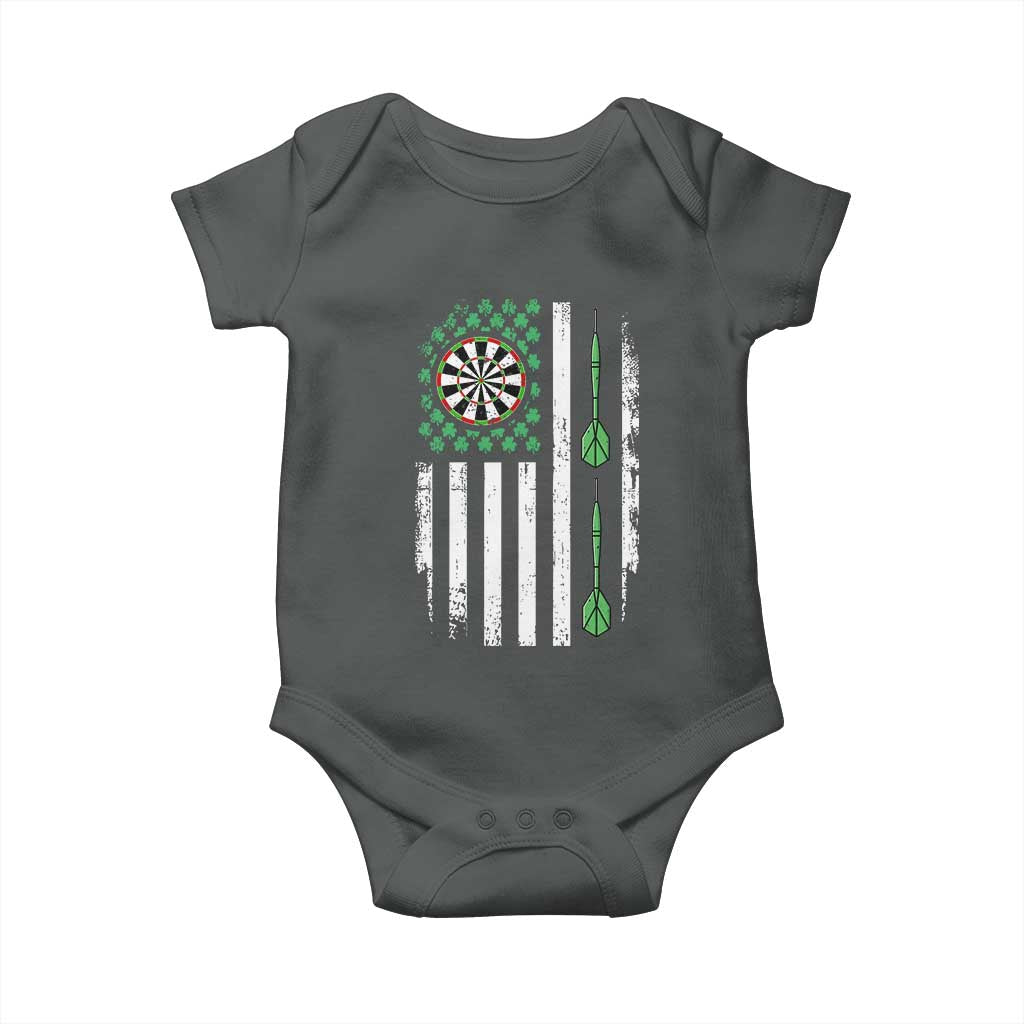 Irish American Darts Shamrock Flag Gift Baby Onesie TS12 Dark Heather Print Your Wear