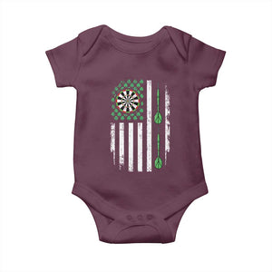 Irish American Darts Shamrock Flag Gift Baby Onesie TS12 Maroon Print Your Wear