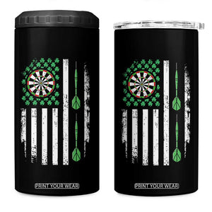 Irish American Darts Shamrock Flag Gift 4 in 1 Can Cooler Tumbler TS12 One Size: 16 oz Black Print Your Wear