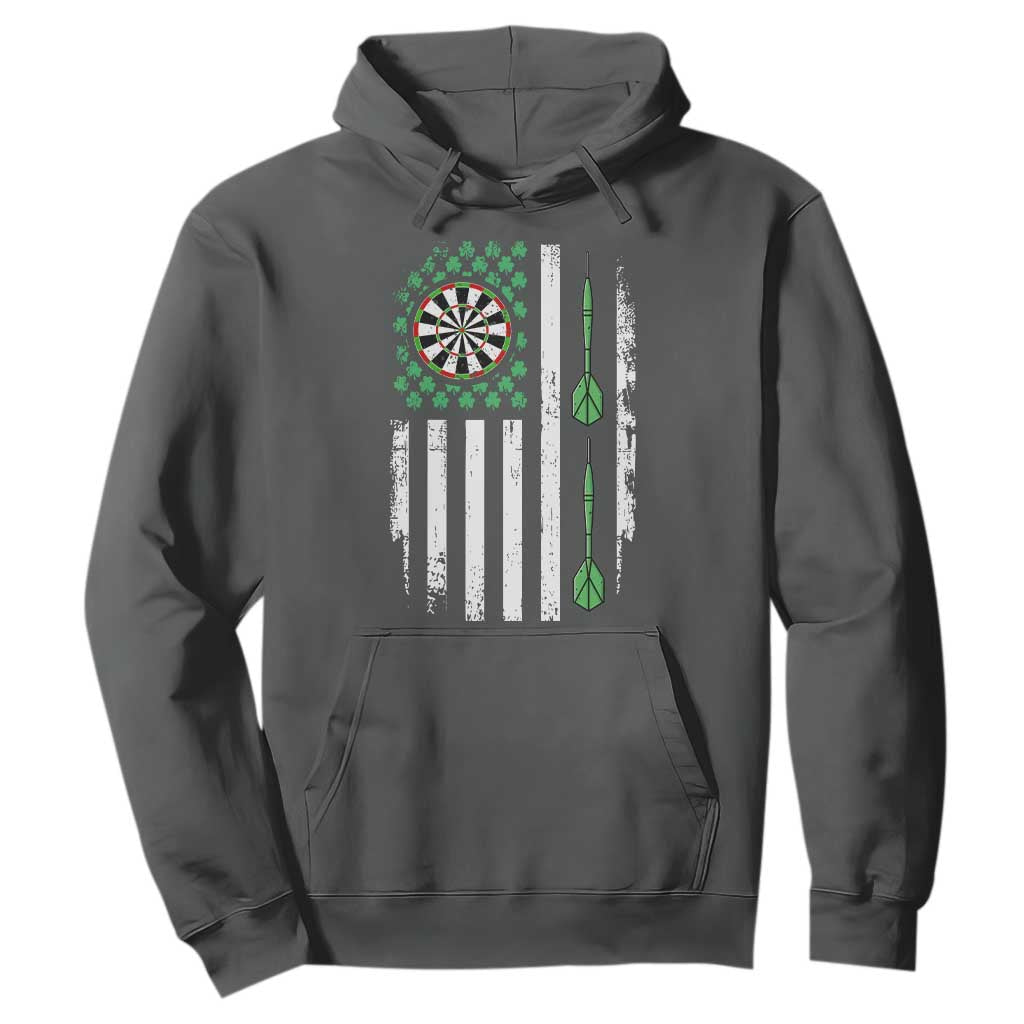 Irish American Darts Shamrock Flag Gift Hoodie TS12 Dark Heather Print Your Wear