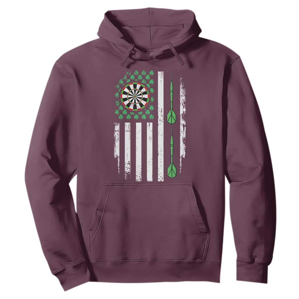 Irish American Darts Shamrock Flag Gift Hoodie TS12 Maroon Print Your Wear