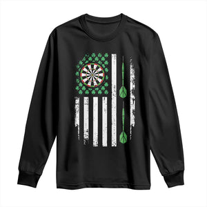 Irish American Darts Shamrock Flag Gift Long Sleeve Shirt TS12 Black Print Your Wear
