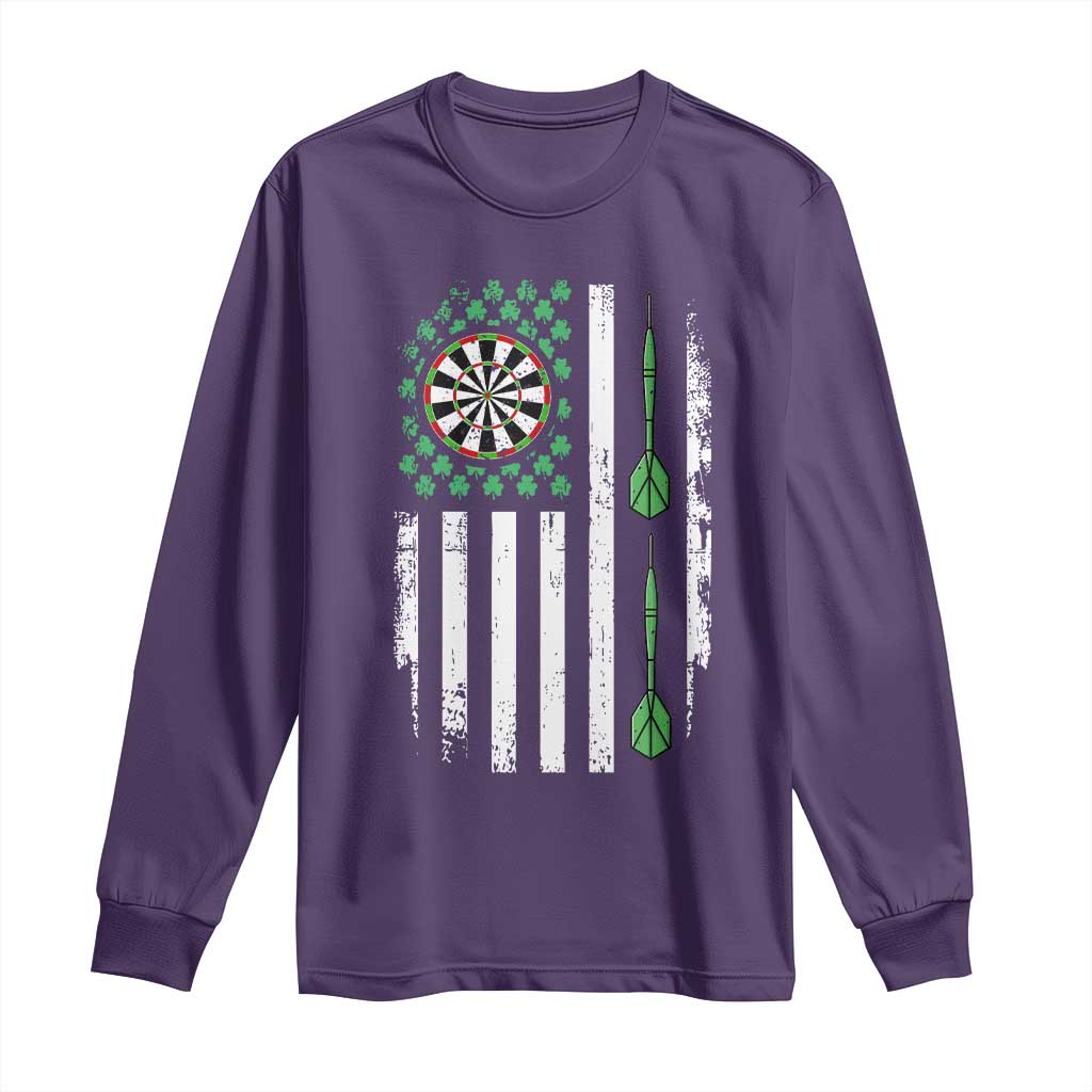 Irish American Darts Shamrock Flag Gift Long Sleeve Shirt TS12 Purple Print Your Wear