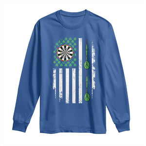 Irish American Darts Shamrock Flag Gift Long Sleeve Shirt TS12 Royal Blue Print Your Wear