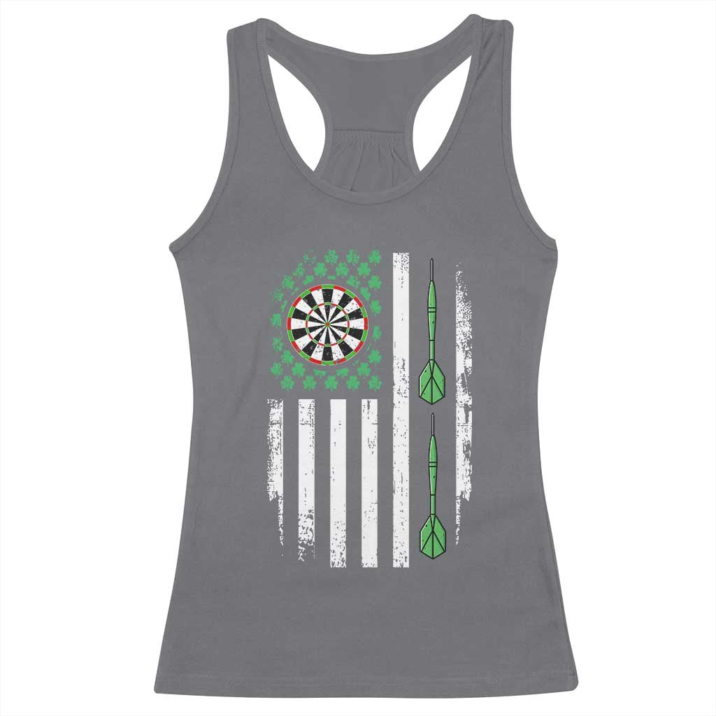 Irish American Darts Shamrock Flag Gift Racerback Tank Top TS12 Charcoal Print Your Wear