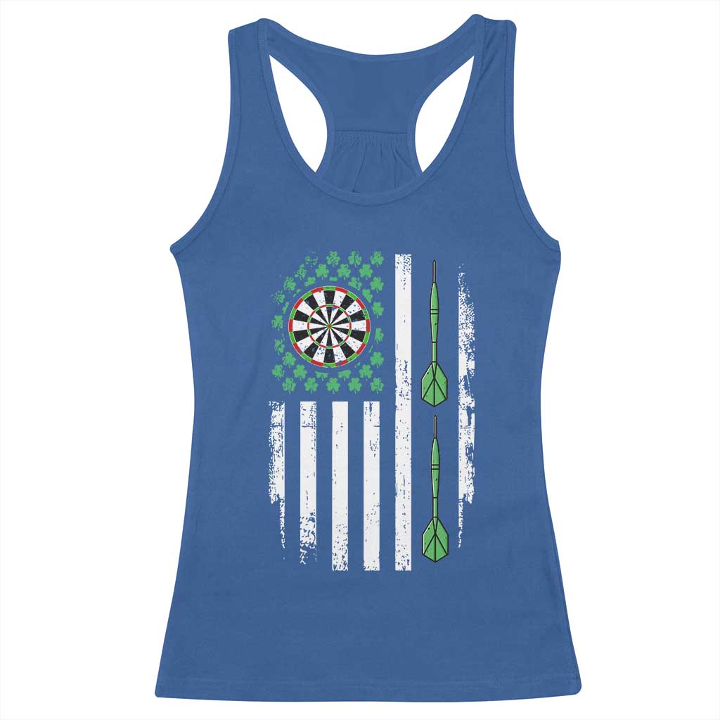 Irish American Darts Shamrock Flag Gift Racerback Tank Top TS12 Royal Blue Print Your Wear