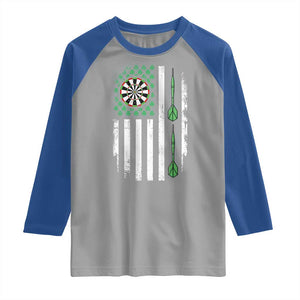 Irish American Darts Shamrock Flag Gift Raglan Shirt TS12 Sport Gray Royal Print Your Wear