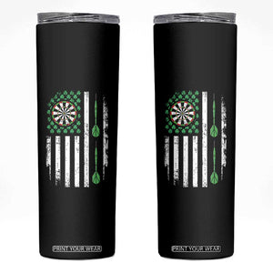 Irish American Darts Shamrock Flag Gift Skinny Tumbler TS12 Black Print Your Wear