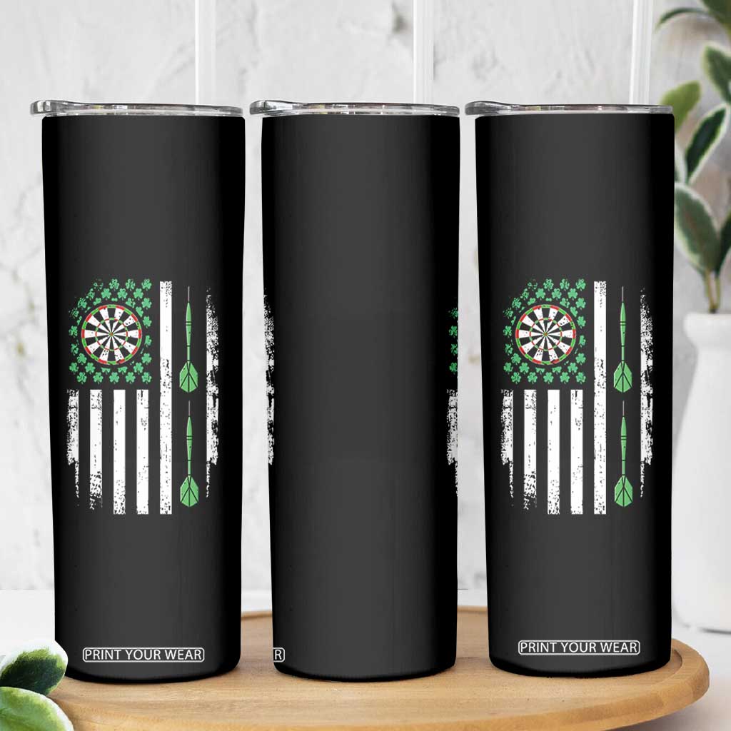 Irish American Darts Shamrock Flag Gift Skinny Tumbler TS12 Print Your Wear