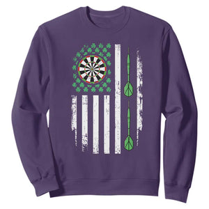 Irish American Darts Shamrock Flag Gift Sweatshirt TS12 Purple Print Your Wear