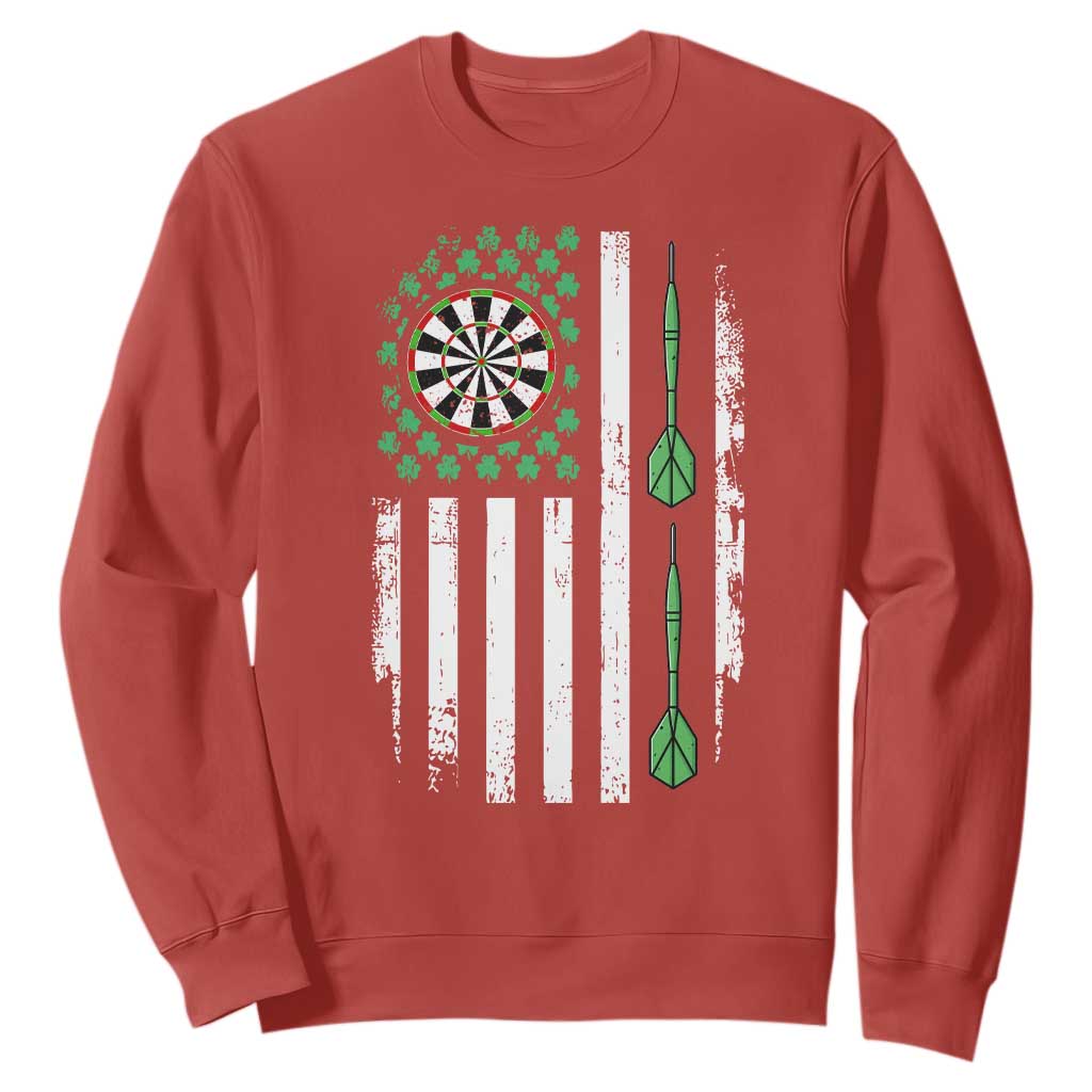 Irish American Darts Shamrock Flag Gift Sweatshirt TS12 Red Print Your Wear