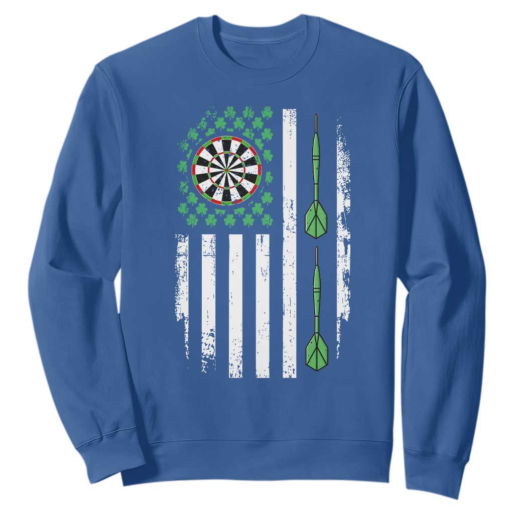 Irish American Darts Shamrock Flag Gift Sweatshirt TS12 Royal Blue Print Your Wear