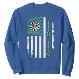 Irish American Darts Shamrock Flag Gift Sweatshirt TS12 Royal Blue Print Your Wear
