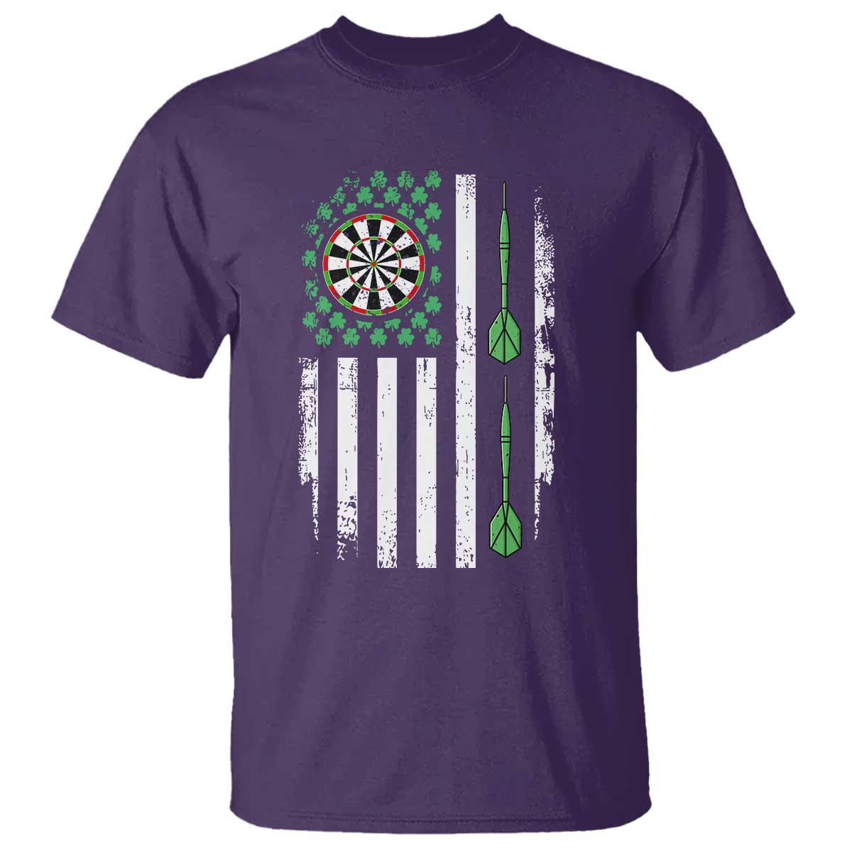Irish American Darts Shamrock Flag Gift T Shirt TS12 Purple Print Your Wear