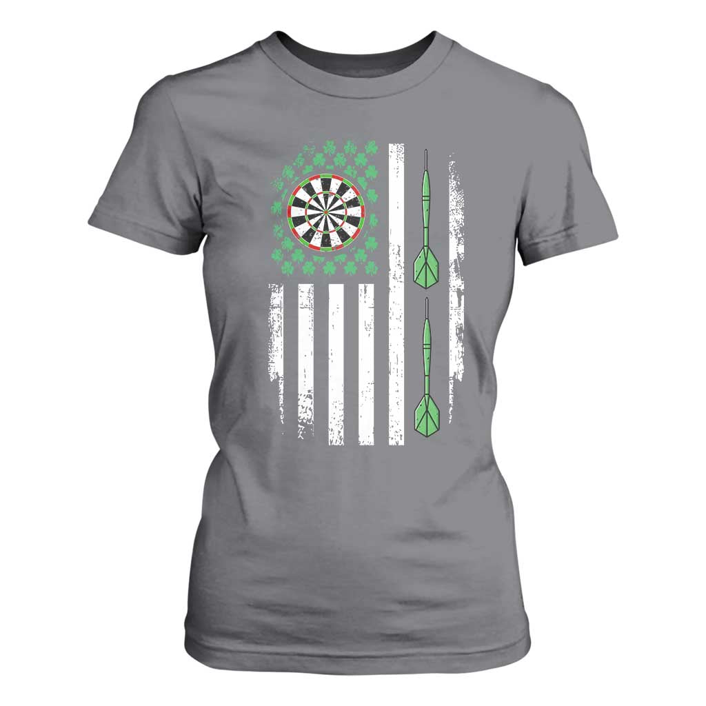 Irish American Darts Shamrock Flag Gift T Shirt For Women TS12 Charcoal Print Your Wear