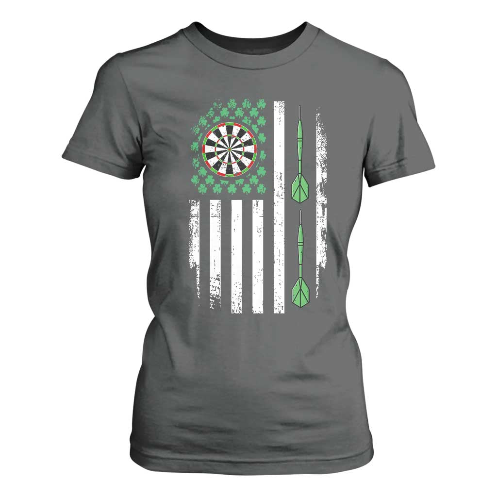 Irish American Darts Shamrock Flag Gift T Shirt For Women TS12 Dark Heather Print Your Wear