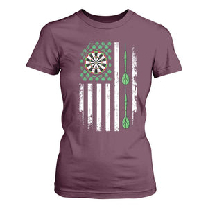 Irish American Darts Shamrock Flag Gift T Shirt For Women TS12 Maroon Print Your Wear