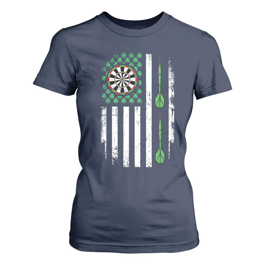 Irish American Darts Shamrock Flag Gift T Shirt For Women TS12 Navy Print Your Wear