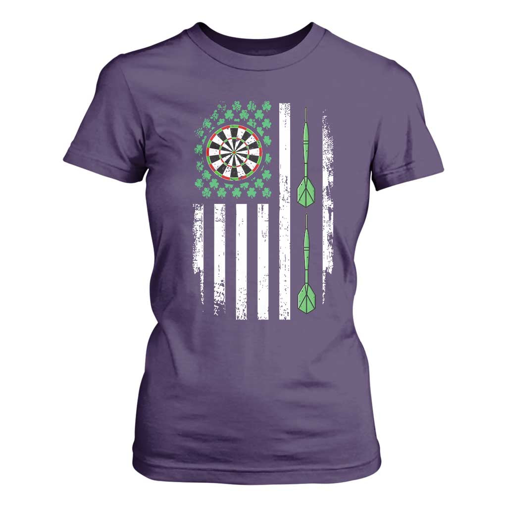 Irish American Darts Shamrock Flag Gift T Shirt For Women TS12 Purple Print Your Wear
