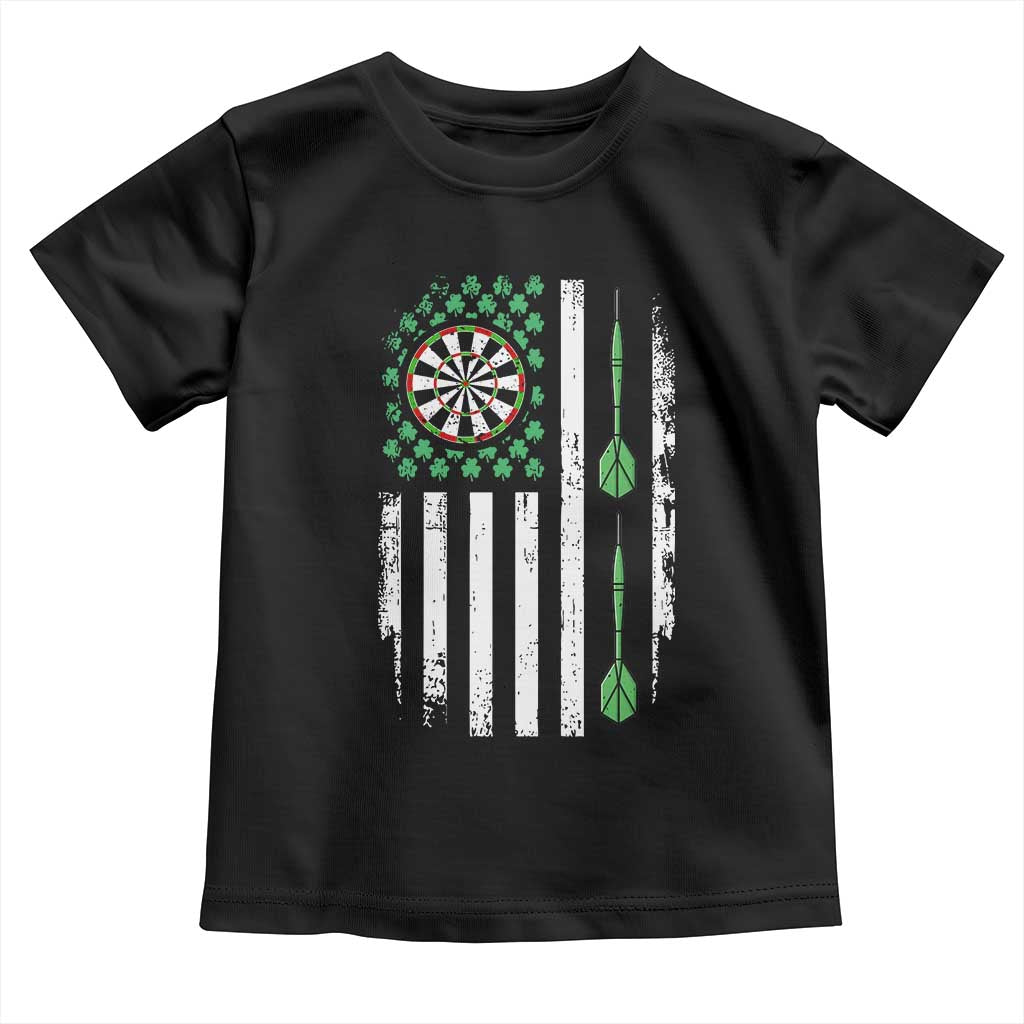 Irish American Darts Shamrock Flag Gift Toddler T Shirt TS12 Black Print Your Wear