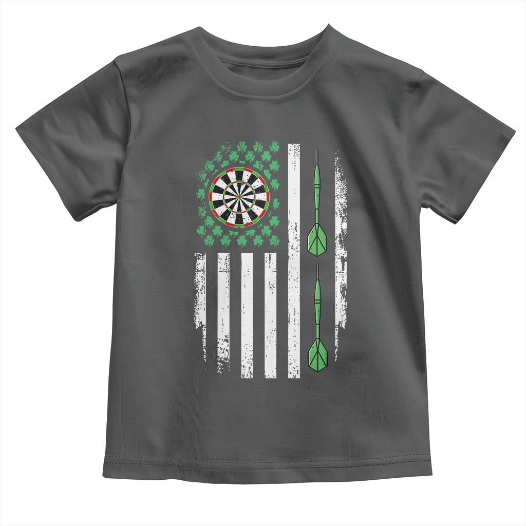 Irish American Darts Shamrock Flag Gift Toddler T Shirt TS12 Dark Heather Print Your Wear