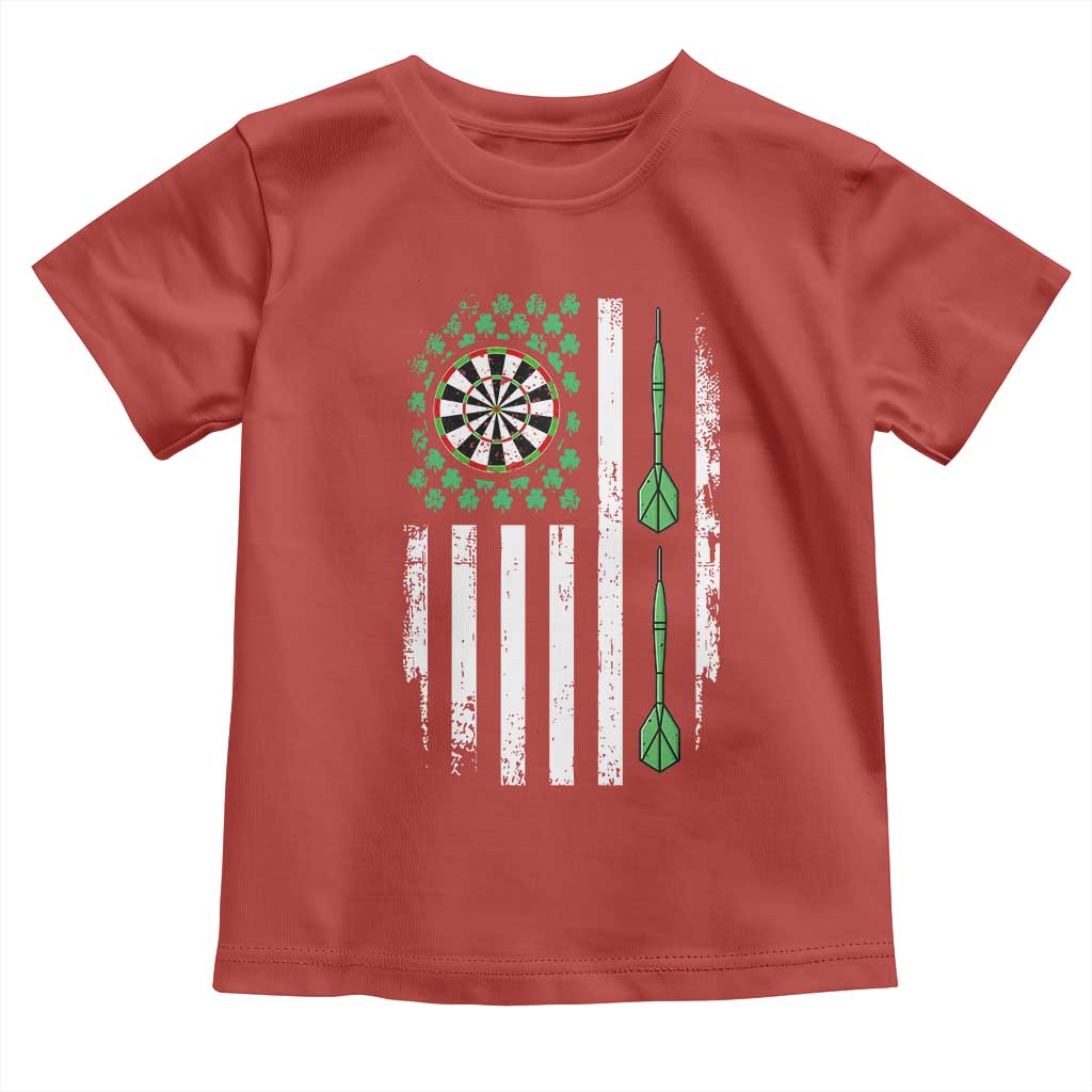 Irish American Darts Shamrock Flag Gift Toddler T Shirt TS12 Red Print Your Wear