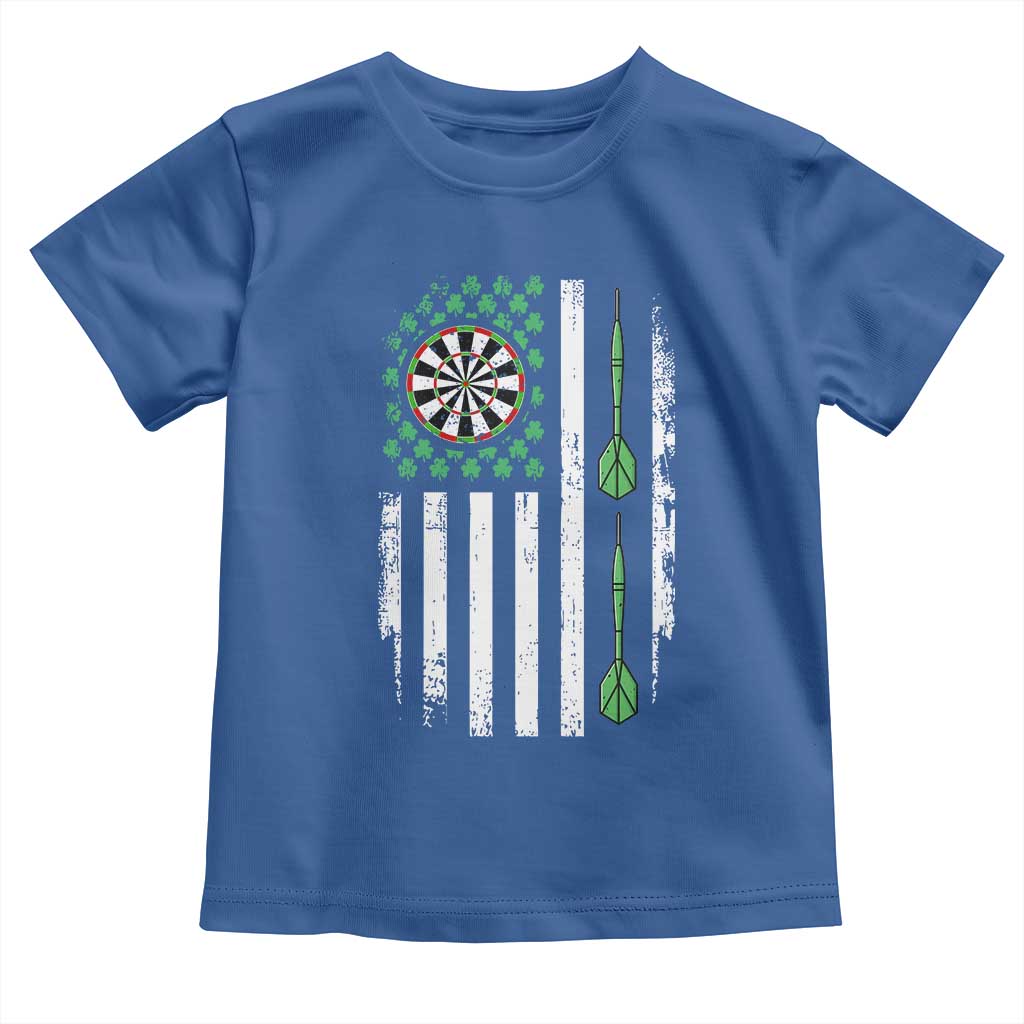 Irish American Darts Shamrock Flag Gift Toddler T Shirt TS12 Royal Blue Print Your Wear