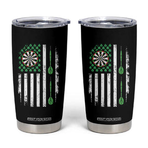 Irish American Darts Shamrock Flag Gift Tumbler Cup TS12 Black Print Your Wear