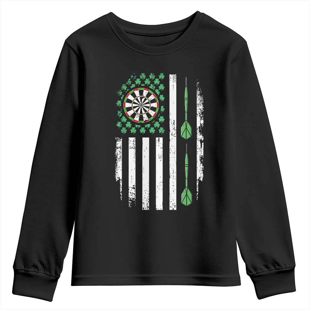 Irish American Darts Shamrock Flag Gift Youth Sweatshirt TS12 Black Print Your Wear